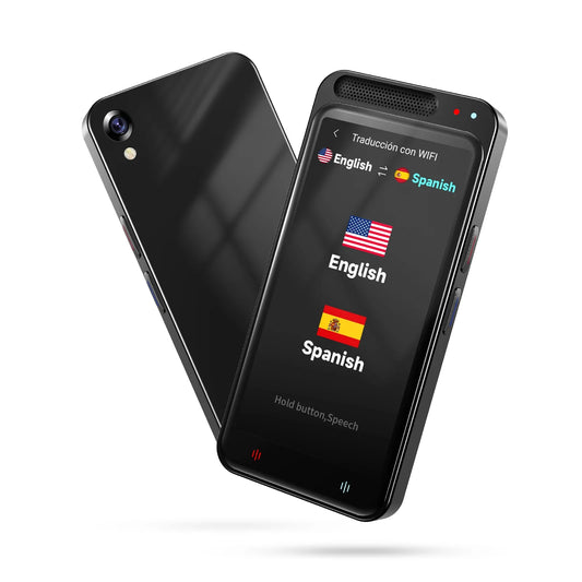 Language Translator Device, Two-Way Smart Voice and Photo Pocket Translator Real Time, Online Offline Translation for Business, Learning,Black